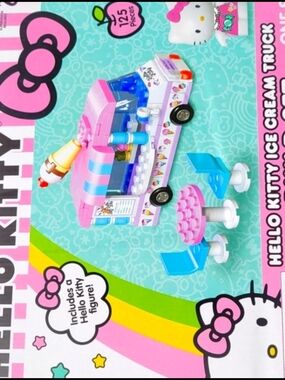 Hello Kitty Pink & Blue Ice Cream Truck Building Set